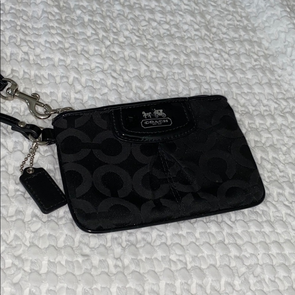 Black coach wrist wallet